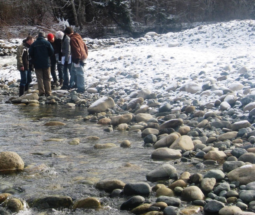 Hypothesizing about the origin of round rocks in a stream. _Source: Steven Earle (2015) CC BY 4.0 [view source](https://opentextbc.ca/geology/wp-content/uploads/sites/110/2015/08/What-are-scientific-methods.jpg)_