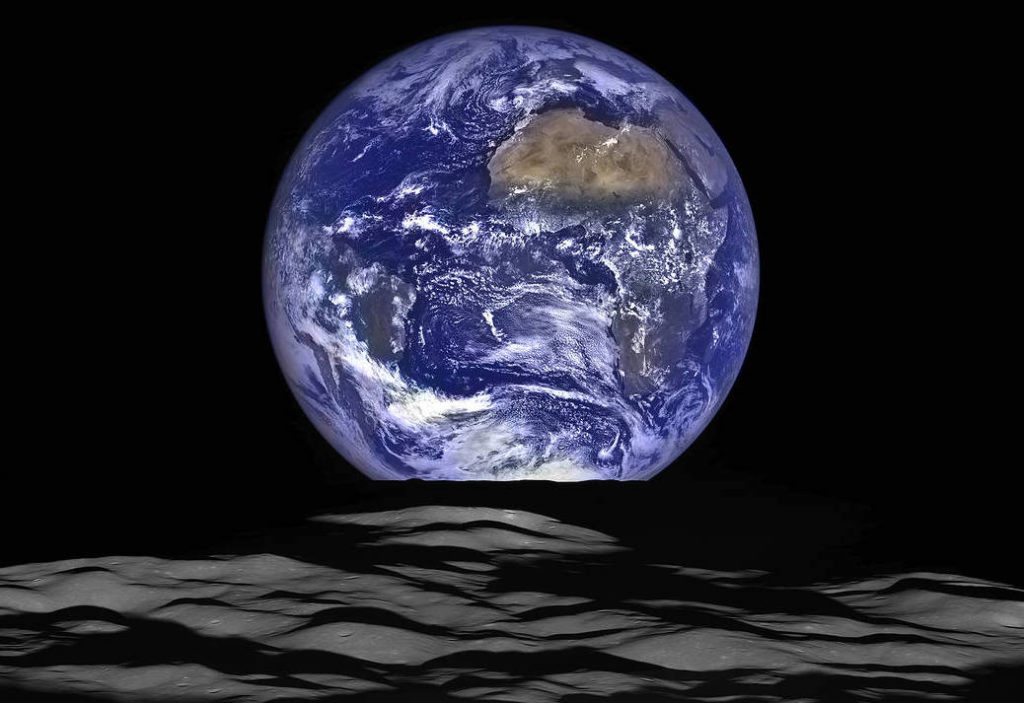 Earthrise, October 12, 2015. The Lunar Reconnaissance Orbiter Camera captured images of the lunar surface with Earth in the background. _Source: NASA Lunar Reconnaissance Orbiter Science Team (2015) Public Domain. [view source](https://earthobservatory.nasa.gov/IOTD/view.php?id=87233&amp;eocn=related_to&amp;eoci=related_image)_