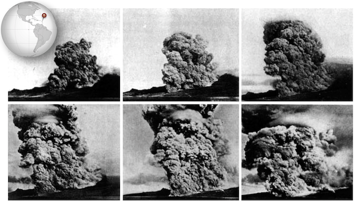 A series of photos taken by Alfred Lacroix during the eruption of Mt. Pelée on May 8, 1902 showing the development of the pyroclastic flow that destroyed the city of St. Pierre and nearly 30,000 inhabitants. _Source: Karla Panchuk (2017) CC BY 4.0. Photograph: Alfred Lacroix (1902) Public Domain. [view original](https://openpress.usask.ca/app/uploads/sites/29/2017/09/LACROIX_1902_Pyroclastic_flow.jpg) Click the image for more attributions._
