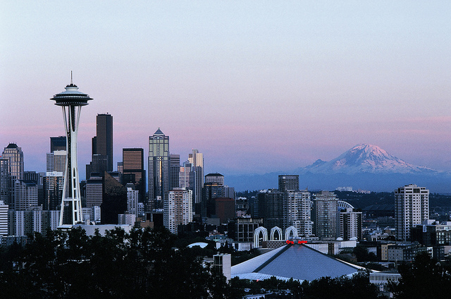 | Mt. Rainier from Seattle, WA, USA. Source: Flickr user "accozzaglia dot ca" (2010) CC-BY-NC-ND 2.0. [View source ](https://flic.kr/p/8yeiGu)