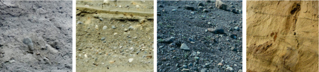 Examples of glacial sediments. _Source: Steven Earle (2015) CC BY 4.0 [view source](https://opentextbc.ca/physicalgeologyearle/wp-content/uploads/sites/145/2016/03/question-13.png)_