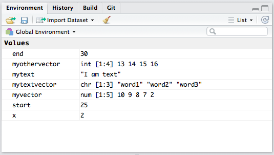 The RStudio Environment Tab